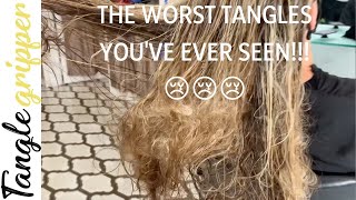 How to effectively detangle MATTED TANGLED KNOTTED hair easily [upl. by Berkman]