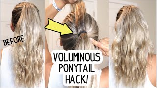 1 MINUTE PERFECT PONYTAIL HACK Lots of Volume [upl. by Notfilc]