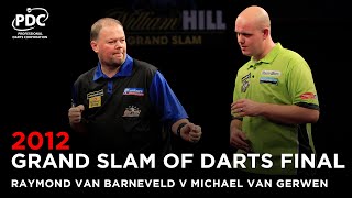 BRILLIANT BARNEY  Van Gerwen v Van Barneveld  2012 Grand Slam of Darts Final [upl. by Demaggio]