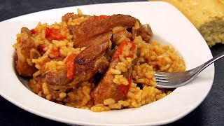 ARROZ con costillas de cerdo  Receta FÁCIL y MUY RICA [upl. by Kristoffer]