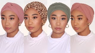 4 Easy Turban  Headwrap Tutorial NO PINS  Shes Mishka  South African Youtuber [upl. by Seana]