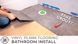 How to Install Vinyl Plank Tiles in a Bathroom 🚽 [upl. by Belva913]