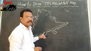 How to Draw Telangana map Step By Step [upl. by Noiwtna]