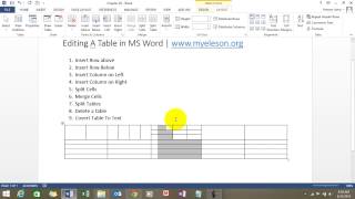 Learn How To Edit Table In MS Word [upl. by Geibel165]