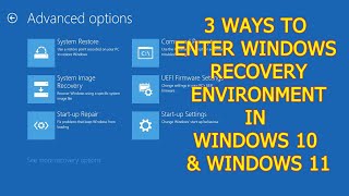 How to Open Advanced Options in Windows 10 amp Windows 11  Boot to Windows Recovery Menu From Startup [upl. by Annai]