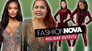 We Try Fashion Nova Holiday Outfits [upl. by Midan]