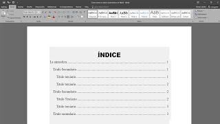 Como crear índice automático en Word [upl. by Woodberry]