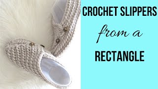 Easy Crochet Slippers from a Rectangle [upl. by Verne]