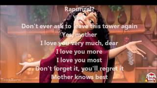 Tangled Mother Knows Best Lyric Video [upl. by Duke]