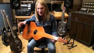 Cindy Cashdollar playing her 1927 Hermann Weissenborn Koa wood slide guitar [upl. by Lirva597]