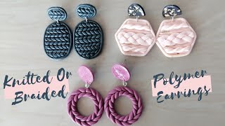 Knitted Earrings  Braided Earrings  DIY Polymer Clay Earrings [upl. by Sellihca]