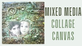 Mixed Media Collage Canvas with a photo [upl. by Michelle]