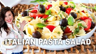 EASY 6INGREDIENT Bowtie Pasta Salad  SO Delicious [upl. by Clie608]