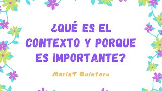 ¿Qué es el contexto y porque es importante [upl. by Scotti]