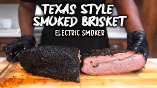 TEXAS STYLE Smoked Brisket in an Electric Smoker Masterbuilt Smoker Recipe [upl. by Senga576]