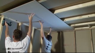 How to Install Plasterboard Part 3 Ceilings and Walls [upl. by Eittap]