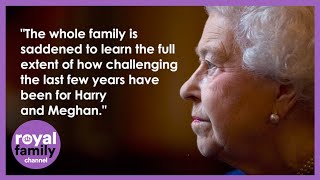 The Queens Statement on Harry and Meghans Interview in Full [upl. by Adlesirk47]