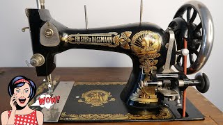 How to use Frister amp Rossmanns Vibrating Shuttle Treadle Sewing Machine  Vintage Sewing Machine [upl. by Efeek]