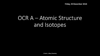 OCR A 211 Atomic Structure and Isotopes REVISION [upl. by Sivart144]