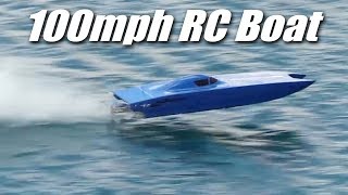 100mph RC Boat  Dual 12s Brushless Motors [upl. by Saxen]