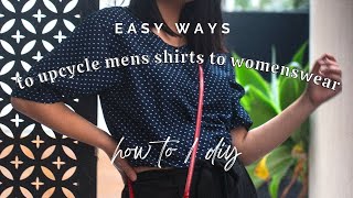 THRIFT FLIP HOW TO TURN MENSWEAR SHIRTS INTO WOMENS STYLE [upl. by Nosduj]