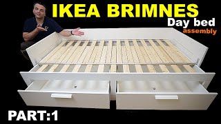 IKEA BRIMNES Day bed assembly instructions  PART 1 [upl. by Jeni]