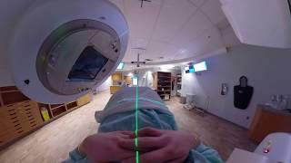 Demonstrating how a patient receives treatment with the linear accelerator [upl. by Nilpik]