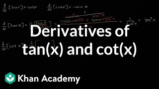 Derivatives of tanx and cotx  Derivative rules  AP Calculus AB  Khan Academy [upl. by Rollet]