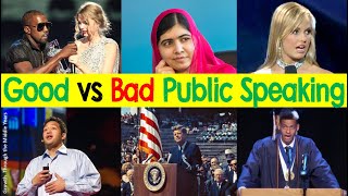 Good vs Bad Public Speaking Examples amp Annotations [upl. by Htinnek]