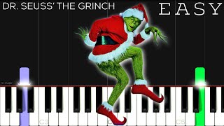 The Grinch  You’re A Mean One Mr Grinch  EASY Piano Tutorial [upl. by Elockin]