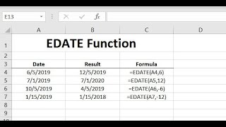 EDATE Function [upl. by Ylirama]