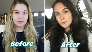 BLONDE GOES BRUNETTE  HOW TO FILL AND DYE BLEACHED HAIR [upl. by Akived]