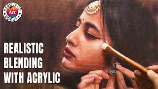 Realistic Portrait Blending With Acrylic  Acrylic Portrait Painting Tutorial by Debojyoti Boruah [upl. by Keri]