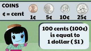 Understanding Money Dollar Bills Quarters Dimes Nickels and Pennies  2nd Grade Math 2MD8 [upl. by Aremihc99]