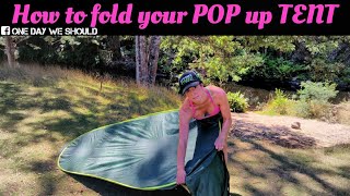 The EASIEST way to fold a pop up SHOWER TENT [upl. by Dincolo]