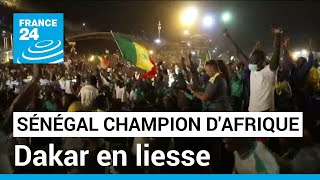 Le Sénégal champion dAfrique scènes de liesse à Dakar • FRANCE 24 [upl. by Matty938]