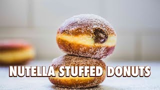 Nutella Stuffed Donuts Bomboloni [upl. by Eillak767]