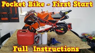 Pocket Bike 50cc  First Start Full Instructions  PS50 from Nitro Motors [upl. by Rawdon615]