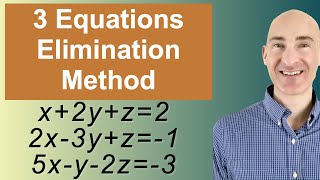 Solving Systems of 3 Equations Elimination [upl. by Ahseret]