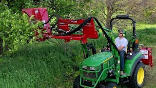 Mow Tree Limbs From Tractor Loader Mounted Rotary Cutter [upl. by Read]