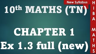 10th maths chapter 1 exercise 13 full answers tn samacheer [upl. by Aicirpac]