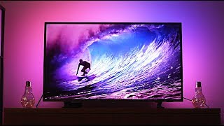 Philips Ambilight TV Review amp Demo  Amazing Immersive Colors [upl. by Ynohtna]