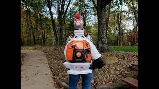 268 THE NEW STIHL BR 800 Blower is a Beast Fall Leaves Beware [upl. by Eilojne]