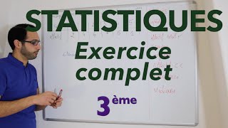 Statistiques  Exercice complet  3ème [upl. by Kcirrez940]