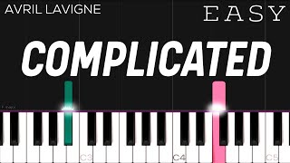 Avril Lavigne  Complicated  EASY Piano Tutorial [upl. by Alrats]