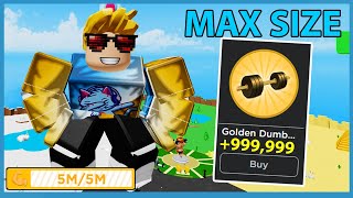 I Unlocked The Golden Dumbbells Max Size amp Muscles  Roblox Big Lifting Simulator [upl. by Araht]