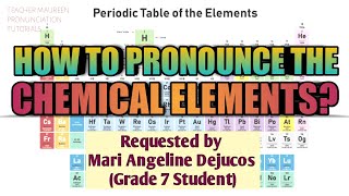 HOW TO PRONOUNCE THE 118 ELEMENTS IN PERIODIC TABLE  Teacher Maureen [upl. by Molohs]