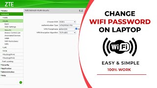 How To Change Wifi Password ZTE [upl. by Newo]