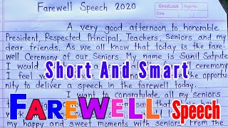 Farewell speech in English  Goodbye speech  Best farewell speech for seniors students by junior [upl. by Revlys729]