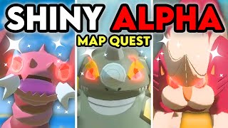 SHINY ALPHA MAP QUEST  30 MORE in Pokemon Legends Arceus [upl. by Hahcim]